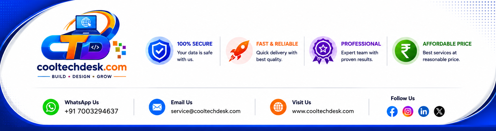CoolTechDesk Contact and Trust Badges